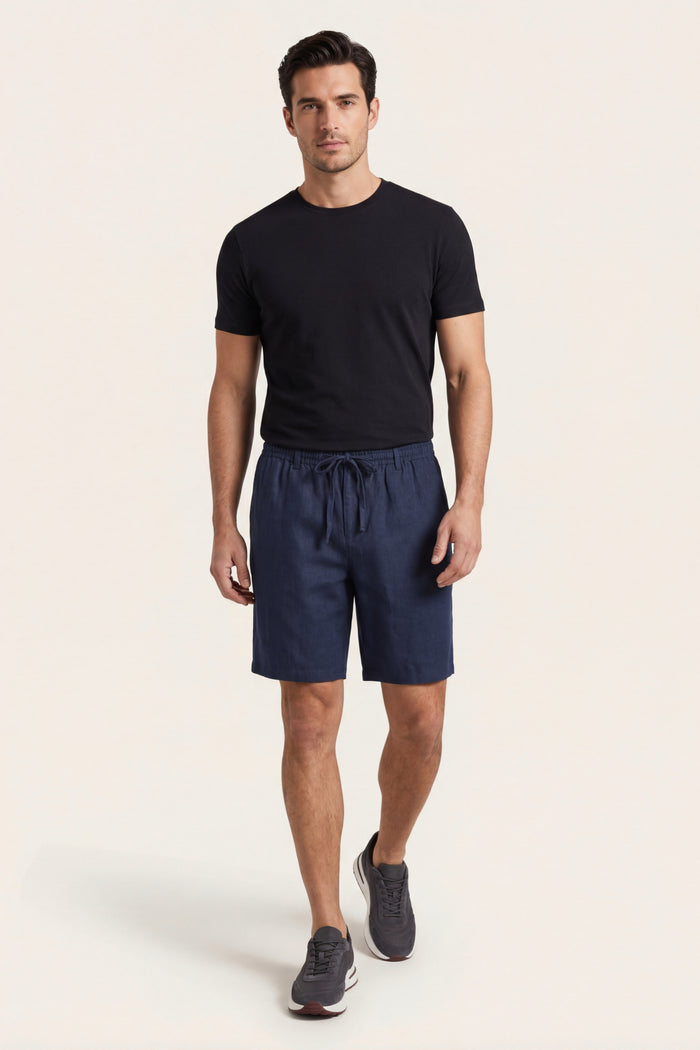 Rimini Linen Drawstring Shorts Blue