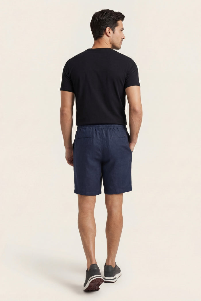 Rimini Linen Drawstring Shorts Blue