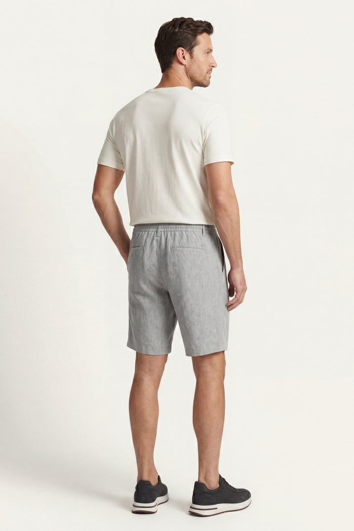 Rimini Linen Drawstring Shorts Grey