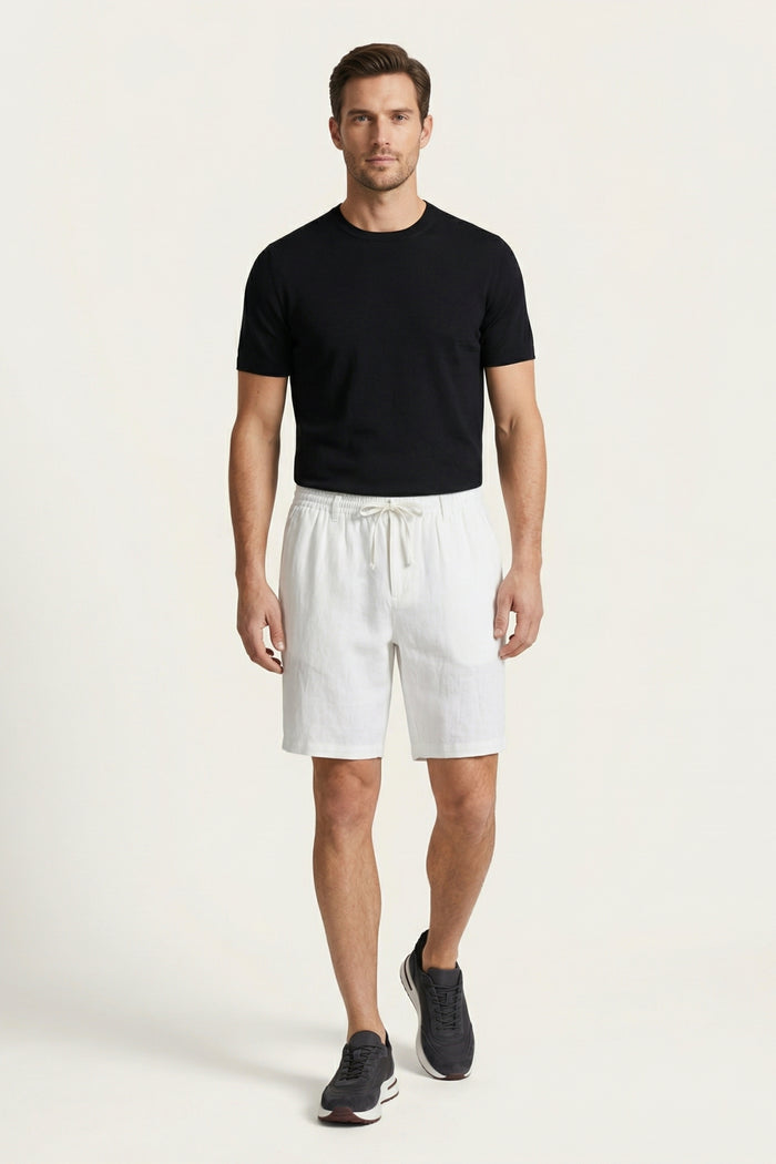 Rimini Linen Drawstring Shorts White