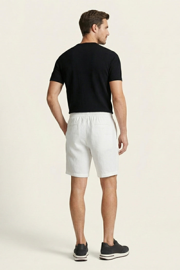 Rimini Linen Drawstring Shorts White