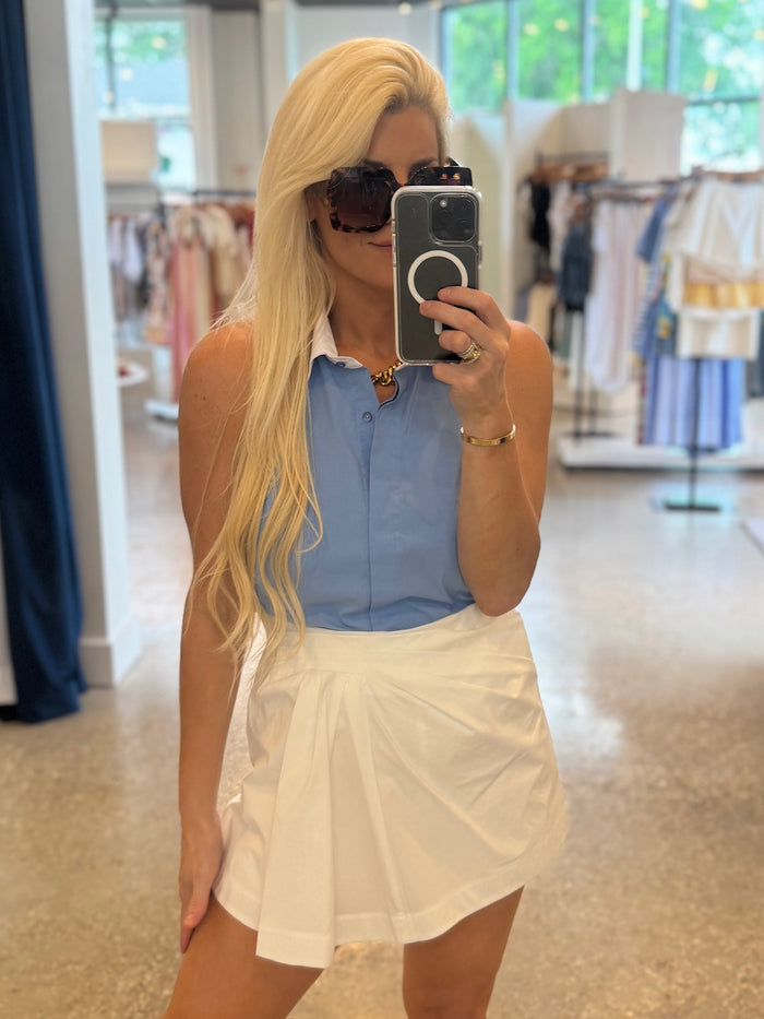RINA COLLARED HALTER TOP