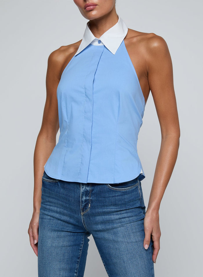 RINA COLLARED HALTER TOP - Amor Lafayette