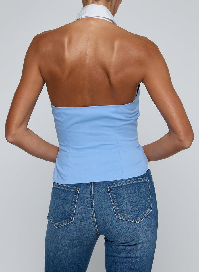 RINA COLLARED HALTER TOP - Amor Lafayette