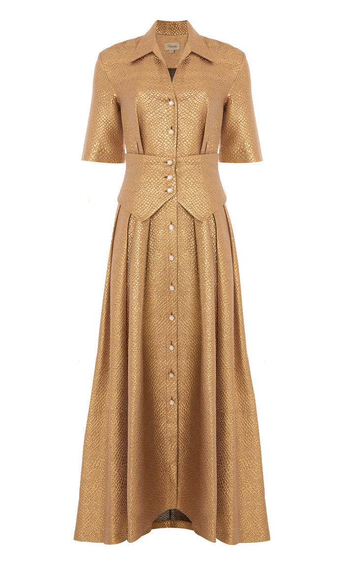 Rita Shirt Dress - Gold