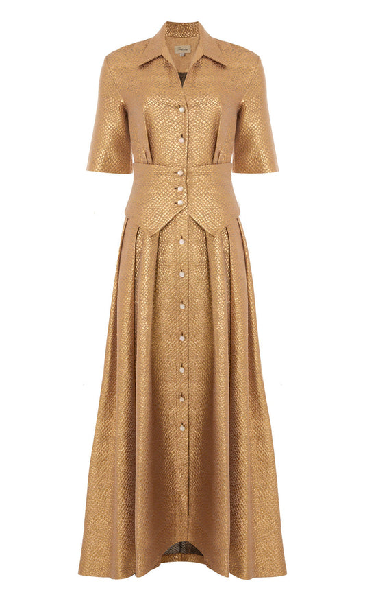 Rita Shirt Dress - Gold
