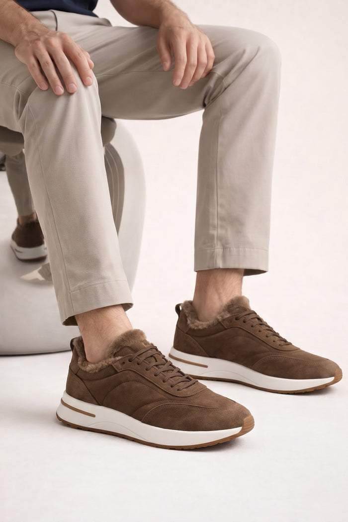Rivaro Fur-Lined Sneaker Brown