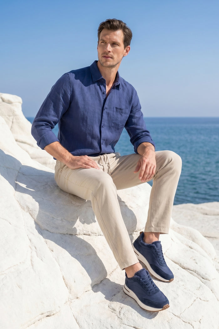 Rivaro Fur-Lined Sneaker Navy
