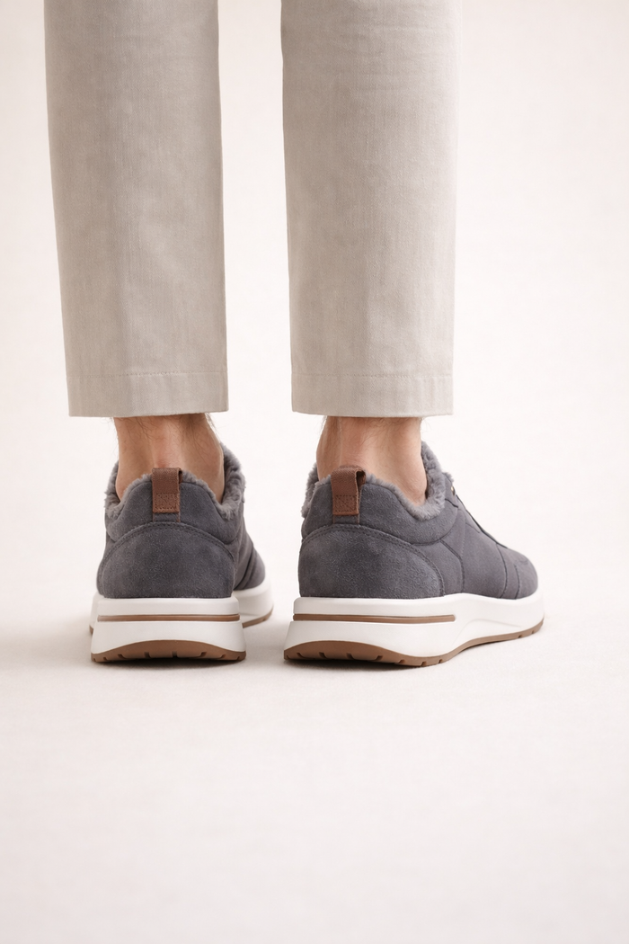 Rivaro Fur-Lined Sneaker Silver