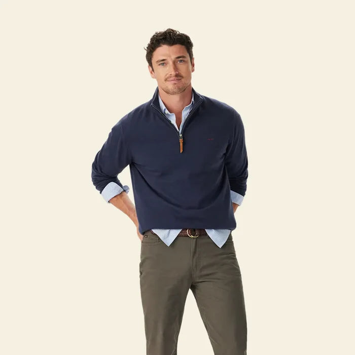 RM Williams Ernest Merino 1/4 Zip Knit