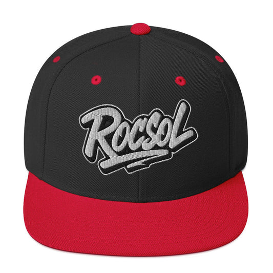 Roc Sol Snapback Hat, embroidered logo cap