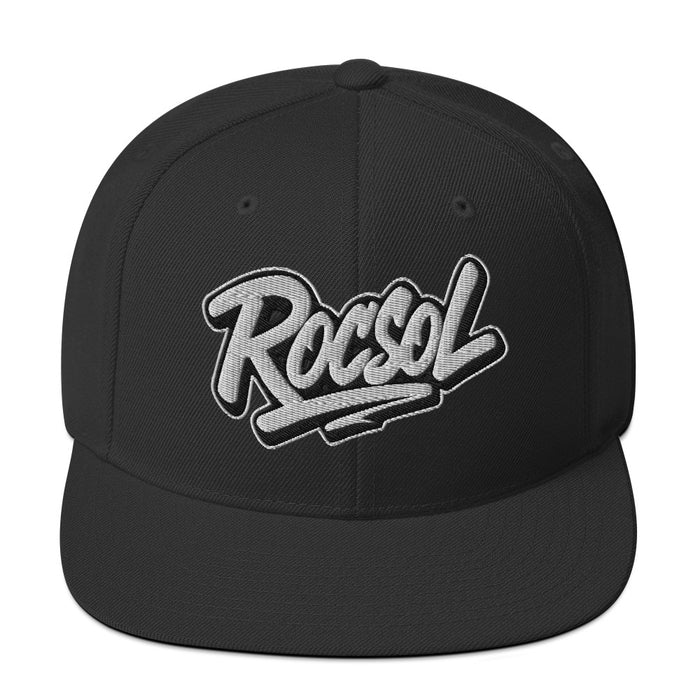Roc Sol Snapback Hat, embroidered logo cap