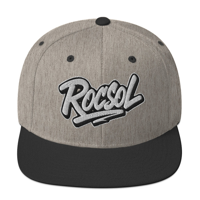 Roc Sol Snapback Hat, embroidered logo cap
