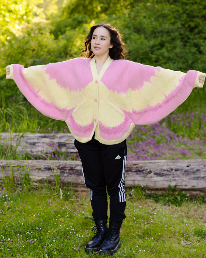 Rosy Maple Moth Cardigan