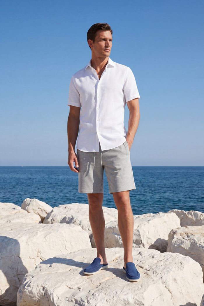 Salerno Drawstring Shorts Light Grey
