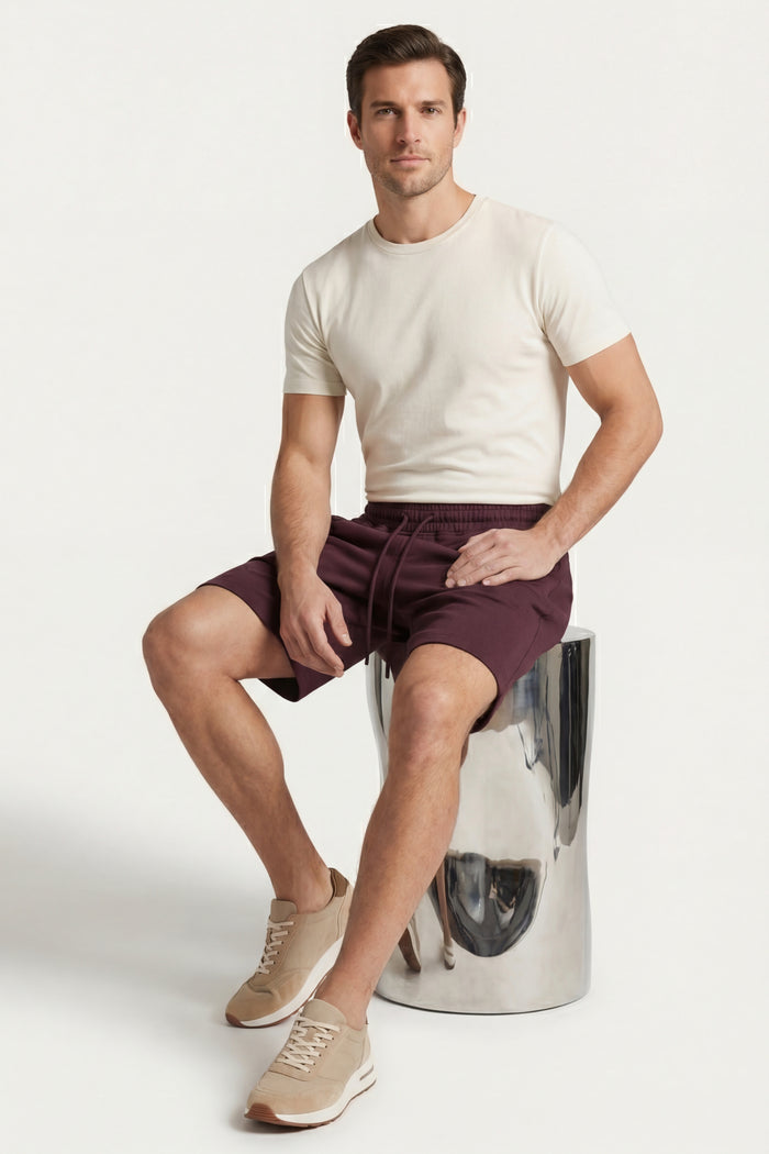 Salerno Drawstring Shorts Wine Red