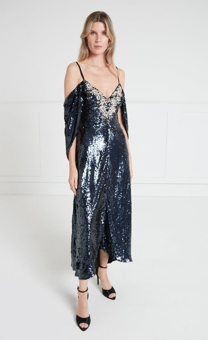Salma Strappy Dress - Midnight