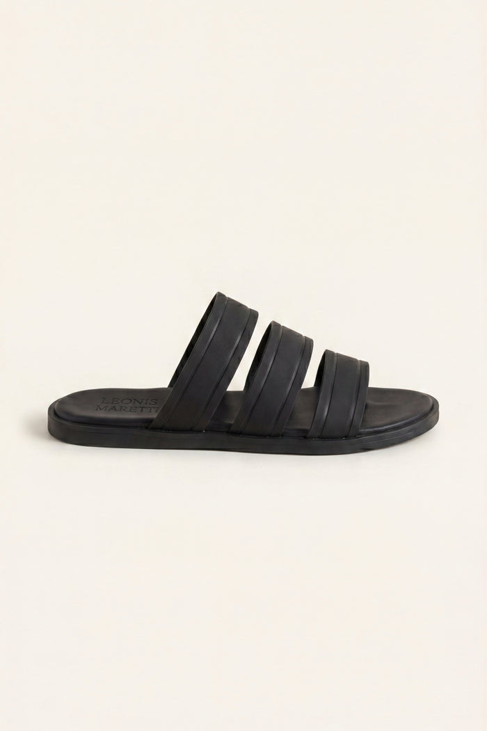 Santorini Leather Sandal Black