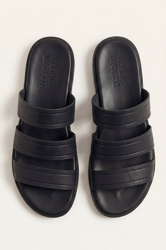 Santorini Leather Sandal Black