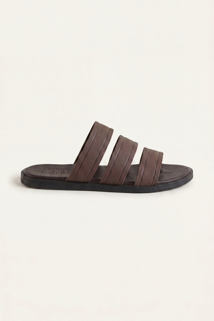 Santorini Leather Sandal Dark Brown