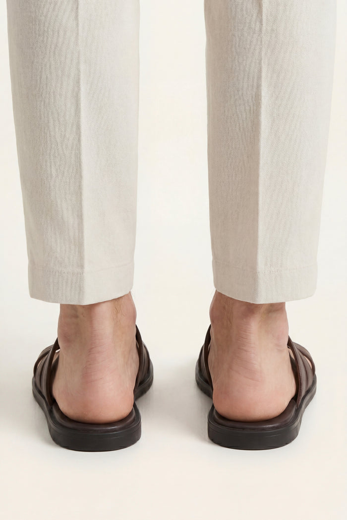 Santorini Leather Sandal Dark Brown