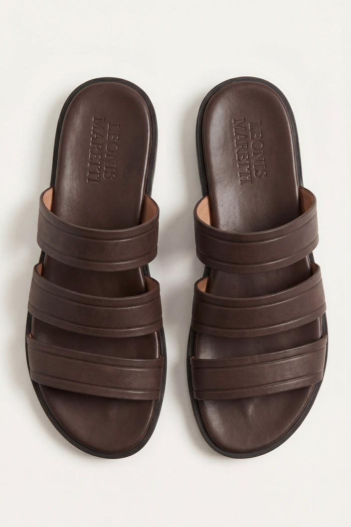Santorini Leather Sandal Dark Brown