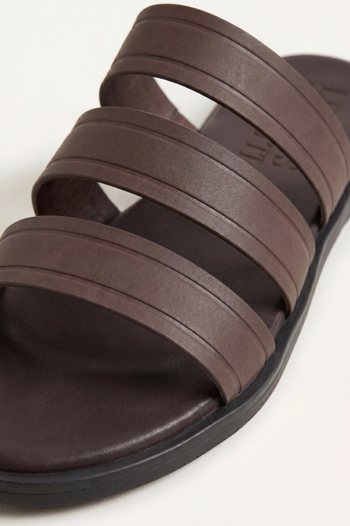 Santorini Leather Sandal Dark Brown