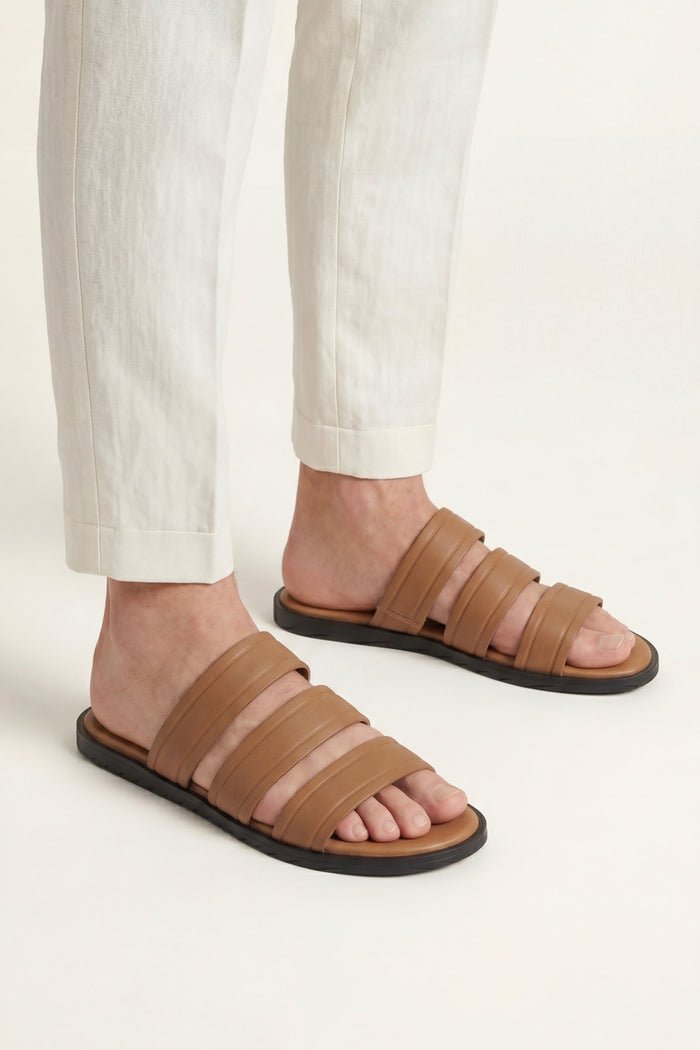Santorini Leather Sandal Tan