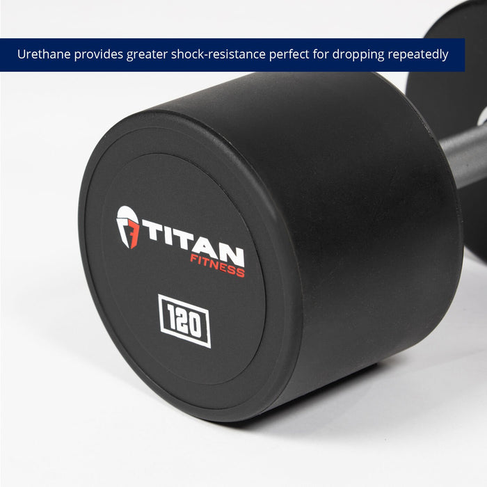 Scratch and Dent - 120 LB Single Round Urethane Dumbbell - FINAL SALE