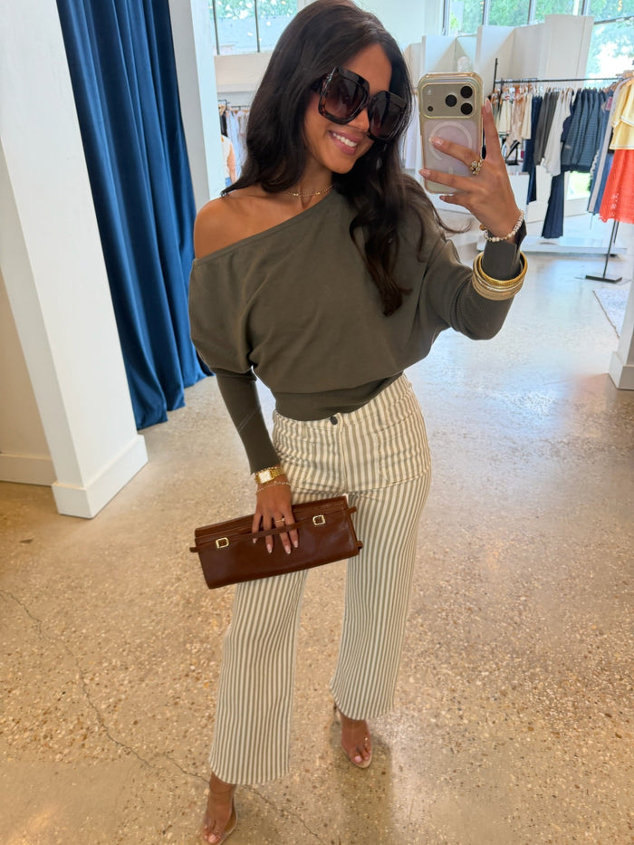Sea Turtle Lavina Draped Off Shoulder Sweater - Amor Lafayette