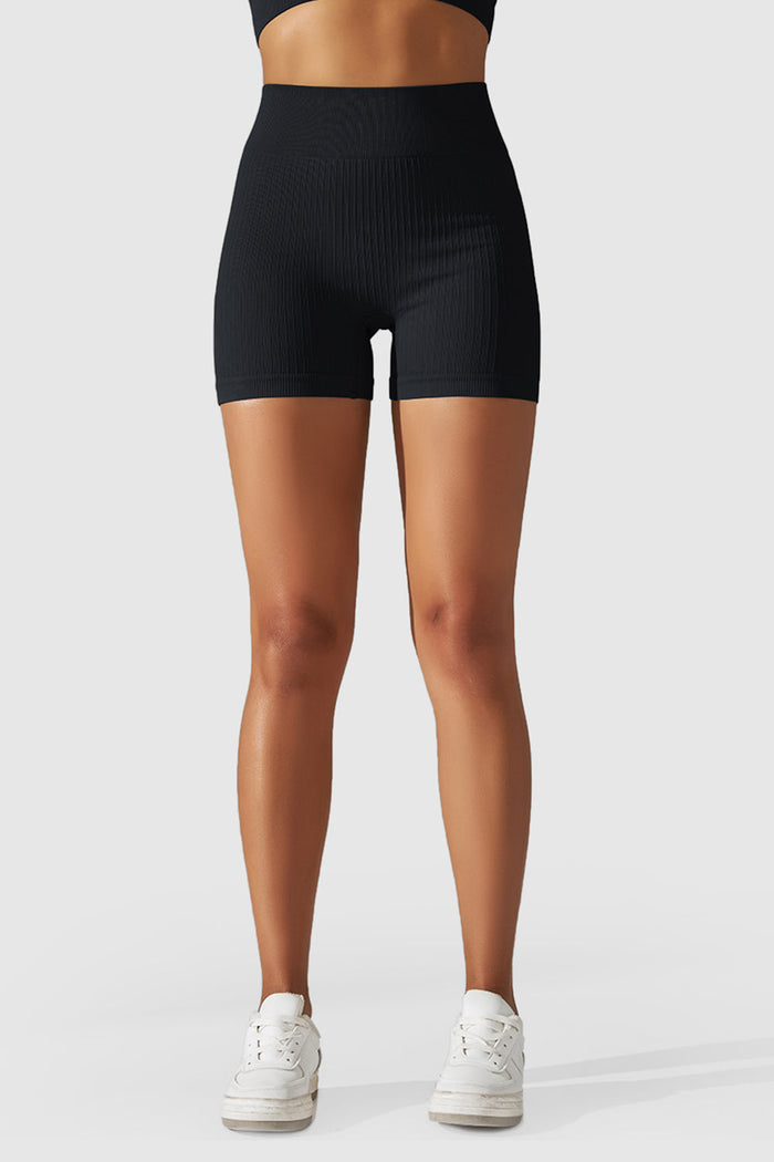 Orolay-Seamless Workout Yoga Shorts-#color_Black