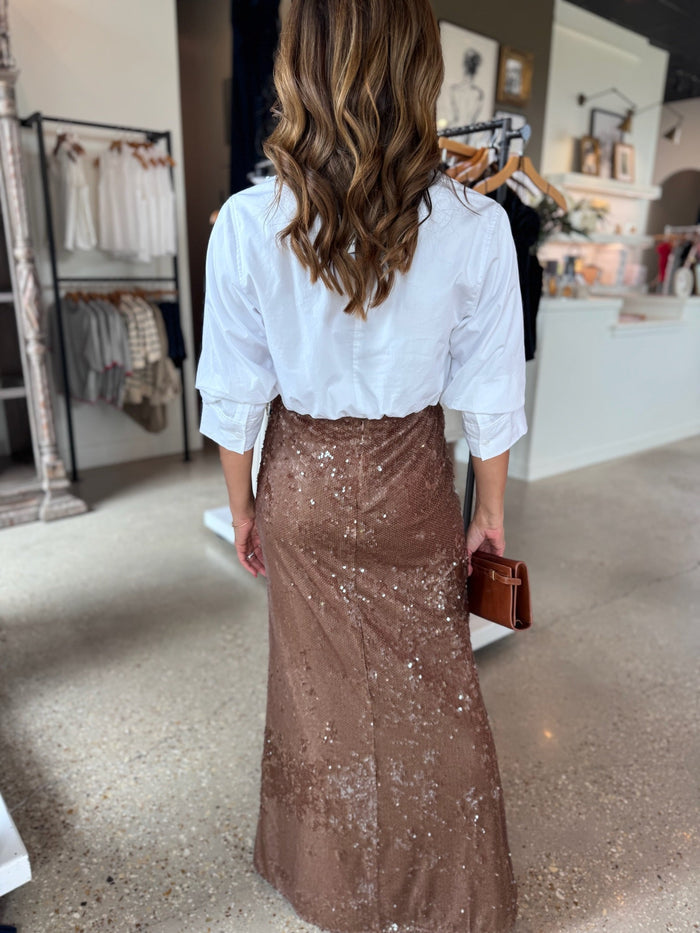 Sequin Zeta Long Skirt - Amor Lafayette