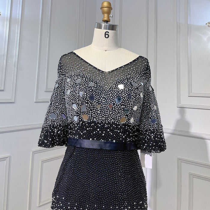 Serene Hill Black Mermaid Kralen Avond Jurken Elegante Luxe Enkellange 2025 Voor Vrouwen Party LA71594 - SERENE HILL