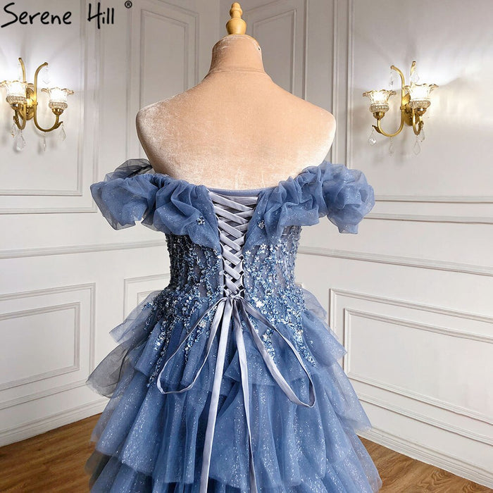 Serene Hill Lilac A-Line Evening Dresses Gowns 2025 Beaded Tiered Sexy For Women Wedding Party LA71414 - SERENE HILL
