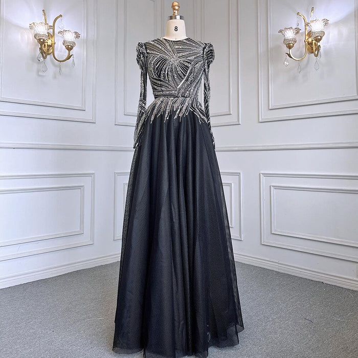 Serene Hill Muslim Pink Evening Dresses Gowns Beaded A-Line Luxury 2025 For Women Wedding Party LA71290L - SERENE HILL