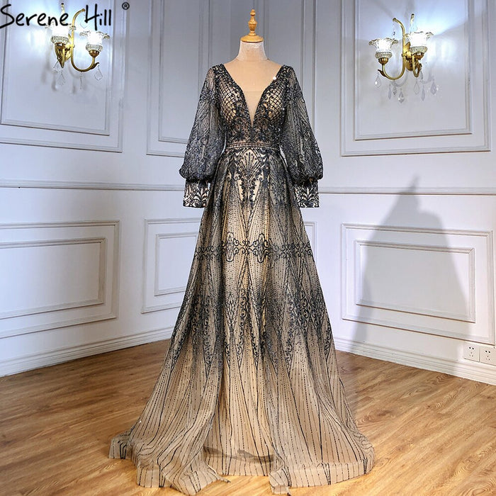 Serene Hill Muslim Pink Luxury Beaded Overskirt Mermaid Evening Dresses Gowns 2025 For Woman Party LA71482 - SERENE HILL