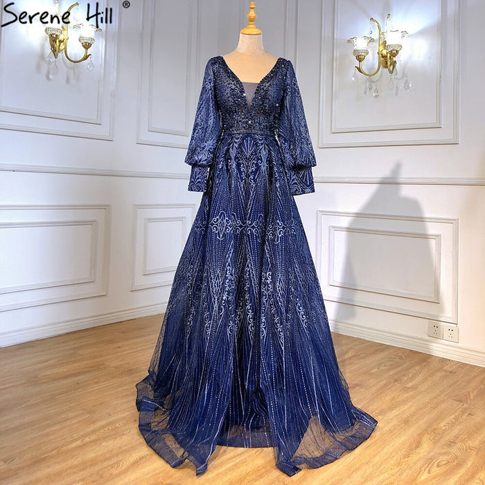 Serene Hill Muslim Pink Luxury Beaded Overskirt Mermaid Evening Dresses Gowns 2025 For Woman Party LA71482 - SERENE HILL