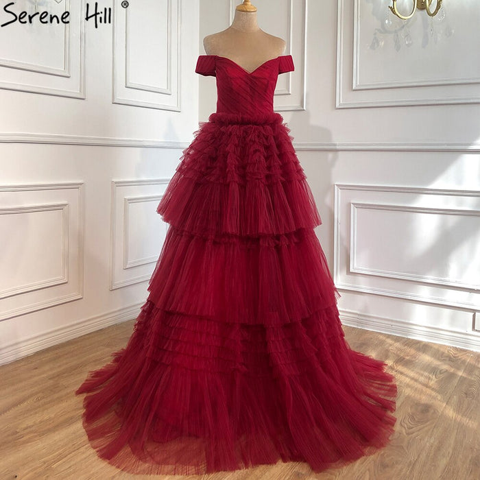 Serene Hill Pink A-Line Sexy Evening Dresses Gowns 2025 Sweetheart Tiered Simple For Women Party LA70725 - SERENE HILL