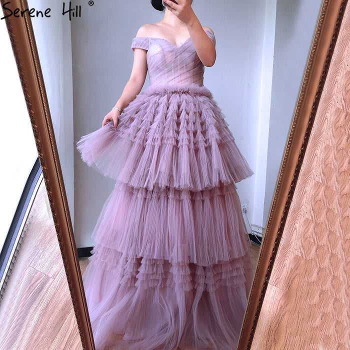 Serene Hill Pink A-Line Sexy Evening Dresses Gowns 2025 Sweetheart Tiered Simple For Women Party LA70725 - SERENE HILL