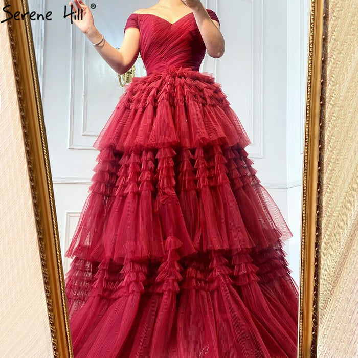 Serene Hill Pink A-Line Sexy Evening Dresses Gowns 2025 Sweetheart Tiered Simple For Women Party LA70725 - SERENE HILL