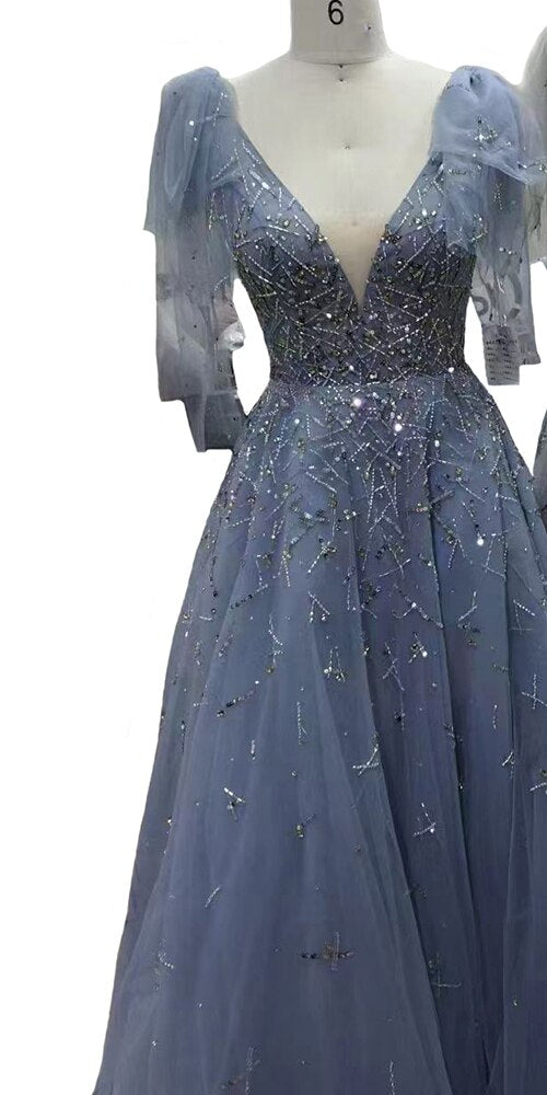 Serene Hill Pink Luxury Beaded Evening Gowns For Women 2025 Sexy A-Line Evening Dresses Long LA71411 - SERENE HILL