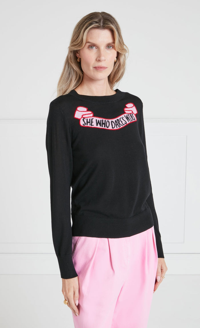 She Who Dares Jumper - Black