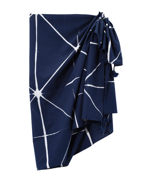 Shibori Sarong And Bag in color indigo