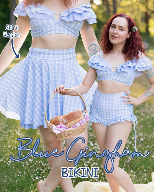 Shibuya's Blue Gingham Bikini [TOP & BOTTOMS SOLD SEPARATELY]