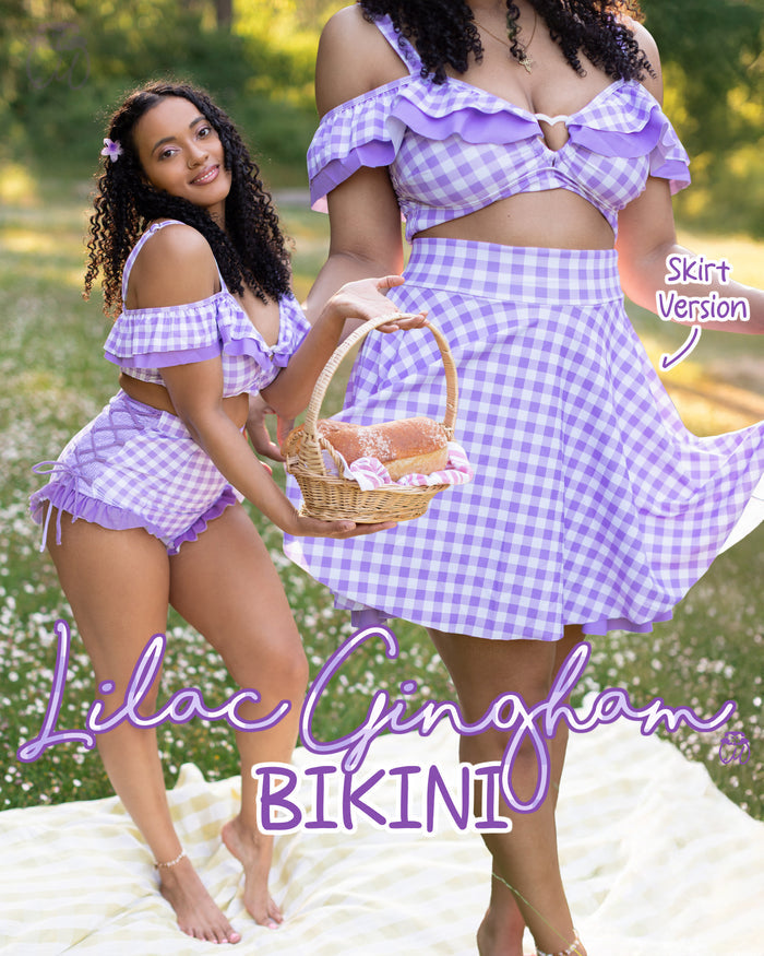 Shibuya's Purple Gingham Bikini [TOP & BOTTOMS SOLD SEPARATELY]