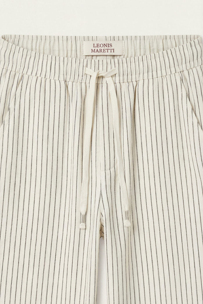 Siena Linen Trousers Beige Stripe