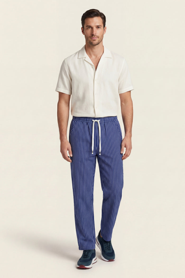 Siena Linen Trousers Blue Stripe