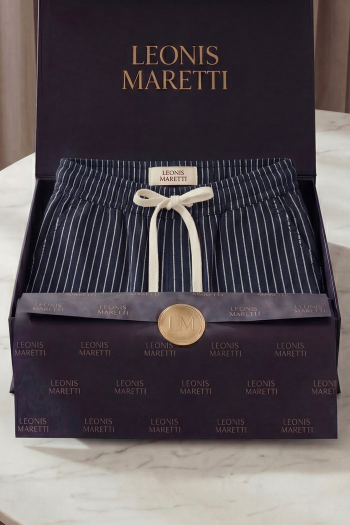 Siena Linen Trousers Navy Stripe