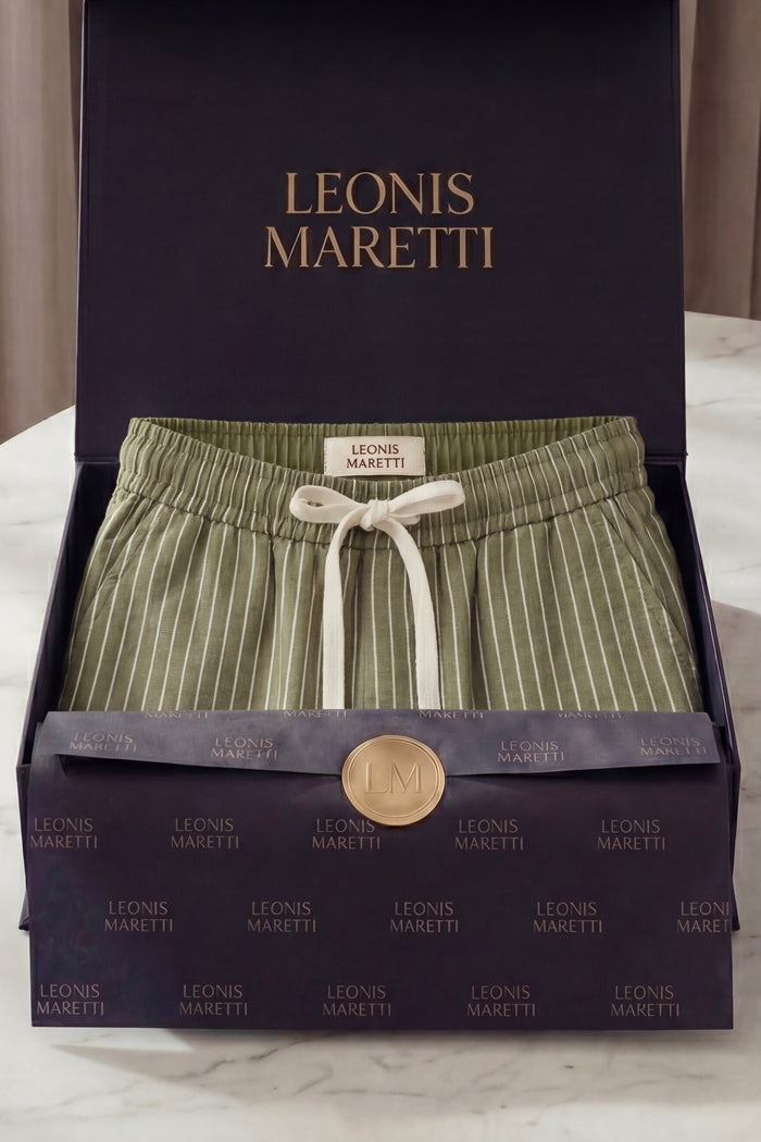Siena Linen Trousers Olive Stripe