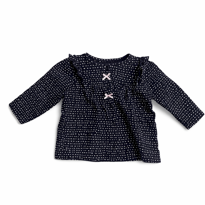 Child of Mine Baby Girl Black Long Sleeve Top size 6-9M good used condition